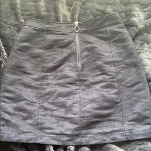 Black suede mini skirt